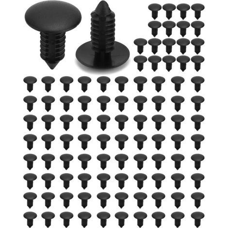 Clips de fixation pour voiture – 100 pièces en plastique résistant, rivets à expansion Ø8 mm pour pare-chocs (1/4)