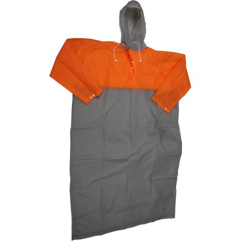 Imperméable adulte ample doux étanche réutilisable portable pluie voyage randonnée orange gris (1/5)