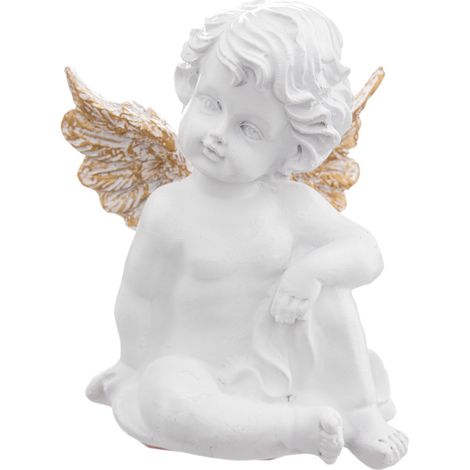 Déco de Noël Petit Ange blanc en résine 8.5 x 11 cm - Feeric Christmas