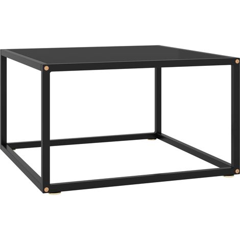 Couchtisch Schwarz mit Schwarzem Glas 60x60x35 cm