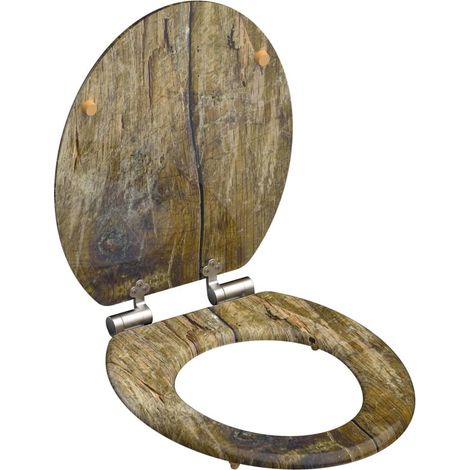 SCHÜTTE Siège de toilette Solid Wood MDF Marron (1/3)