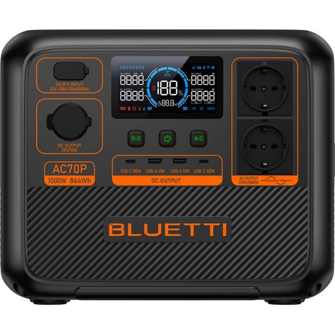 Estación de energía portátil Bluetti AC70P 1000 W (1/4)