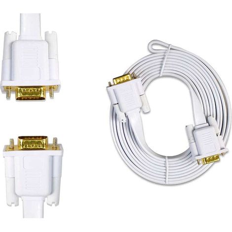 Cavo prolunga vga Maschio 15 Pin 24k 3 Metri per Monitor pc Computer TV Video Piatto (1/2)