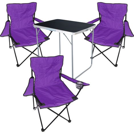 4-tlg Campingsessel Lila + Campingtisch-MMC330871B+3xMPO2467 (1/5)