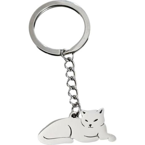 Ciondolo a forma di gatto in acciaio inossidabile resistente con portachiavi, -39