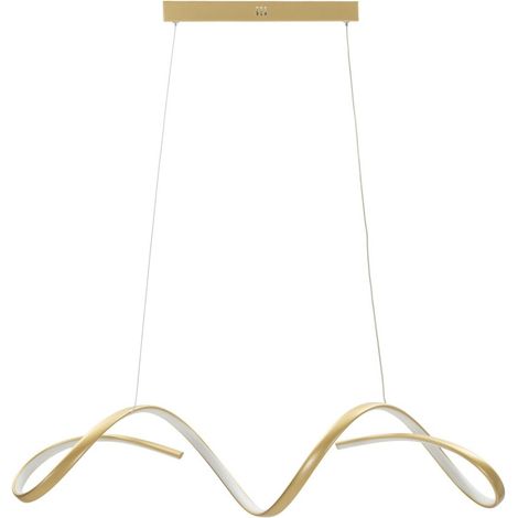 Lampadario LED Uter Oro - Sospensione Moderna Sinuosa con 3 Temperature di Colore - 80x20x120 cm