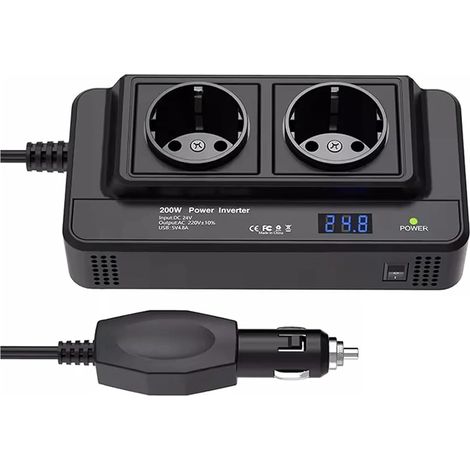 4 USB 400W Accessoires de puissance de pointe Briquet de cigarette DC à AC 12V à 220V Inverteur de voiture 200W Montage automatique de la prise de courant alternatif de l'inverseur