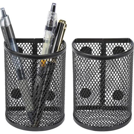 2 cestini portaoggetti magnetici, organizer magnetici per armadietti, portapenne magnetico per articoli da ufficio, accessori per lavagne magnetiche (organizer per armadietti) (1/5)