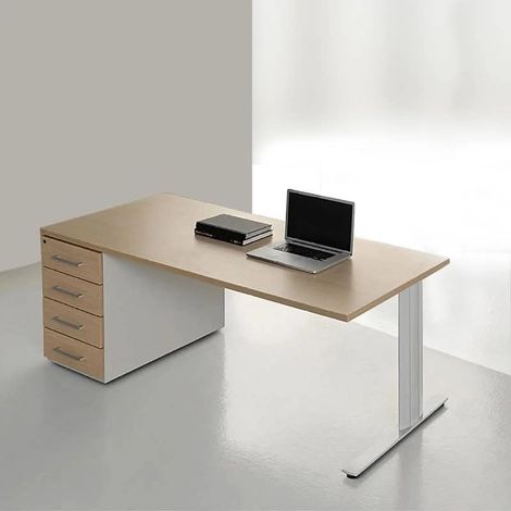 Scrivania da ufficio Globe Start Up - Rovere grigio, 160x80 160x80 (1/3)