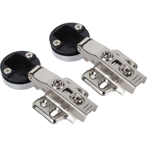 2 ensembles charnières de porte vitrée en acier inoxydable 201, charnière pour verre 35 mm, amortisseur, bras droit, recouvrement total 18 mm (1/5)