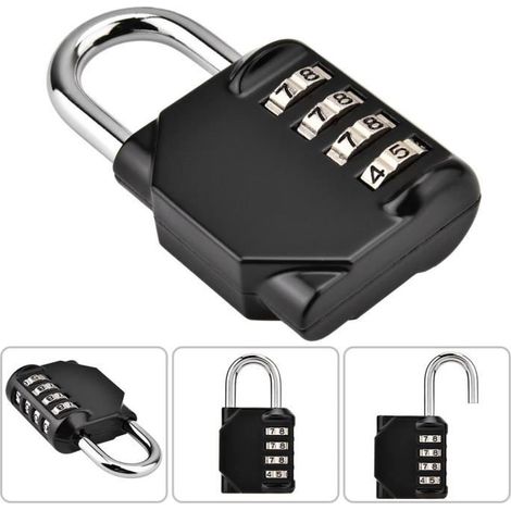 Filiyano-Chaînes de sécurité à code, cadenas industriel à quatre chiffres pour salles de sport. (1/4)