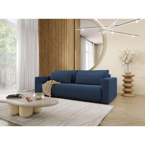 Sofa 3-Sitzer mit Schlaffunktion CHAIRA Stoff Curio Dunkelblau (1/5)