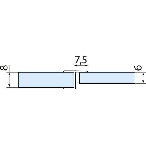 Joint acrylique verre/verre, longueur 2000mm pour verre 8mm