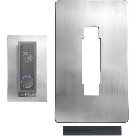 Edelstahl-Wandplatte für Eufy Video-Türklingel E340 – Wandplatte passend für Eufy E340, S330, 2K HD, C31, C30 Video-Türklingeln, Türklingelhalterung, Wandabdeckung für (1/5)