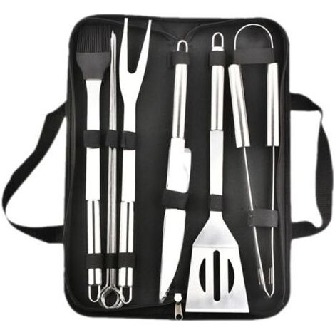 Kit Barbecue Professionnel en Acier Inoxydable - Accessoires de Cuisine pour Grill à Gaz et Charbon, avec Étui de Transport (1/5)