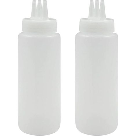 Ensemble de 3 flacons souples, parfaits pour conserver les sauces et les épices. Chaque flacon est doté d'un système anti-fuite à 3 trous, d'une capacité de 450 ml et d'embouts doseurs. Idéal pour les (1/5)