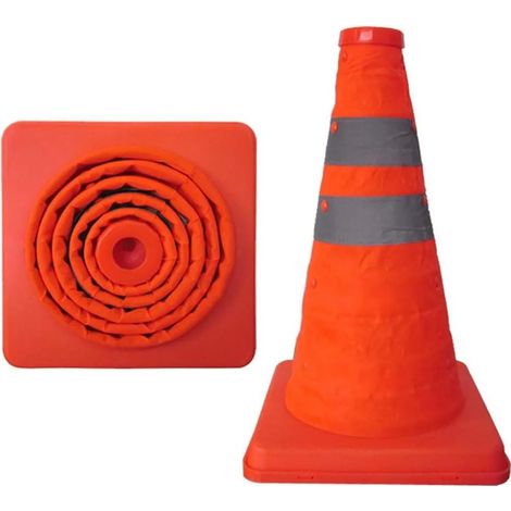 Cône de signalisation pliable INF 30 cm - Cône de sécurité réfléchissant portable (1/4)