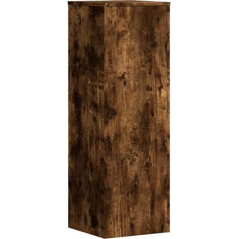 Support pour plantes en chêne fumé, 33 x 33 x 100 cm, bois composite (1/5)