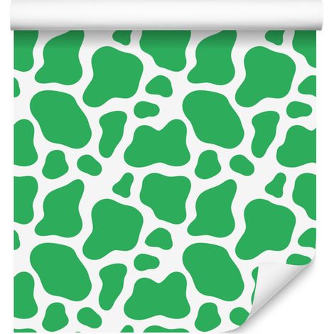 Papier peint à motifs de vaches, vert, menthe et blanc, pour salon et chambre, 50 x 1000 cm (1/5)