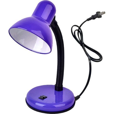 Lampe de lecture avec clip de serrage en plastique violet à économie d'énergie une lampe pour enfants classique. (1/5)