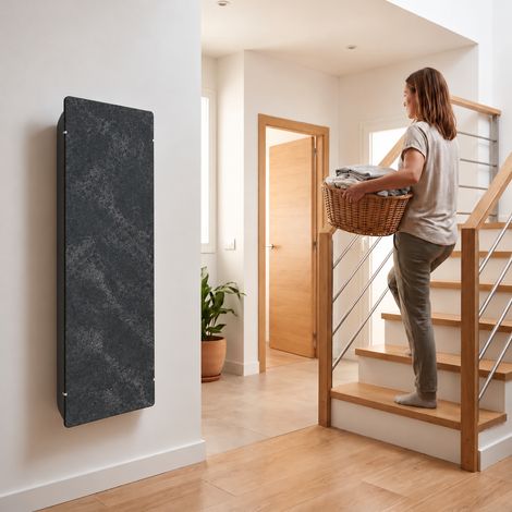 Radiateur électrique à inertie programmable Eternal New Smart Kherr 1000 W vertical 50x100 cm Natura Noir