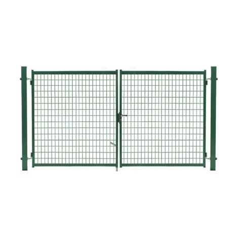 Cloture & Jardin – Portail grillagé vert 4m – Acier galvanisé thermolaqué – Largeur de passage 3.94m – Sens d'ouverture réversible