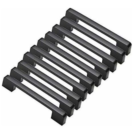 10pcs poignées de porte noir en Alliage de Aluminium Poignées T Bar Bâton Cuisine Armoire Entraxe de Trous 160mm