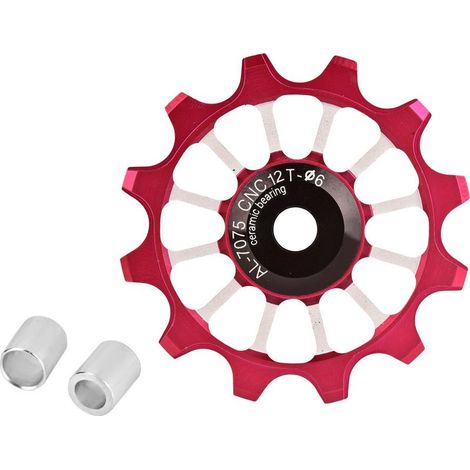 Roues de guidage de dérailleur arrière pour vélo MEIJUN, roulements en céramique, alliage d'aluminium, couleur rouge (1/5)