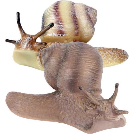 Lot de 2 figurines d'escargots réalistes, jouet animal de simulation, modèle éducatif-9.00X4.00X3.00CM (1/4)