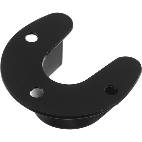 Support de tringle à rideaux de douche Tofficu en acier inoxydable noir à bride ronde, conçu pour les barres de vêtements (1/5)