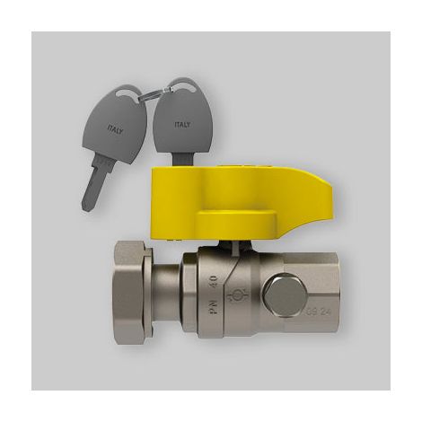 Valvola A Sfera Gas Diritta Post Contatore F-F Con Dado Girevole Fiv 1"X1"1/4 (1/2)