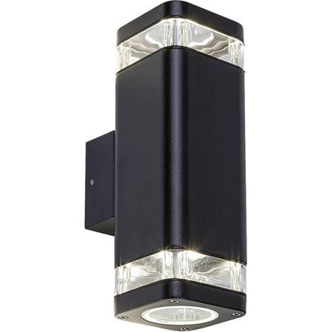 Applique da parete Sintra Black Transparent GU10 2X Max 25W IP44 L: 11.5 cm B: 8cm H: 23cm dimmerabile (1/5)