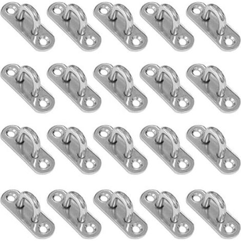 20 Edelstahlösen – M5-Ösen zum Aufhängen von Gegenständen, Befestigen von Haken, Camping- und Bootszubehör, 4,5 x 1,5 x 2,0 cm – Crezuo