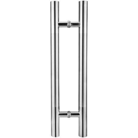 Paire de Poignées de Tirage "KLOSE besser" / Bâton Maréchal - 400 mm- "Oblique "- Inox 316 -poignée de porte en verre,Longueur totale 600 mm, distance des trous 400 mm (1/3)