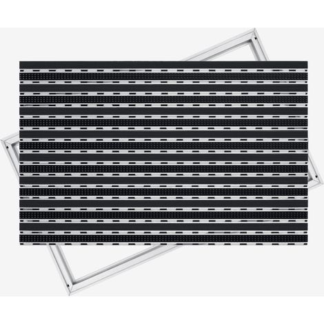 Polentex Aluminium-Fußmatte Bürste + Gummi: 75 x 50 cm, 12 mm, mit Rahmen (1/5)
