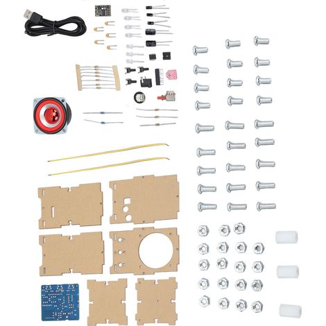 Kit d'enceinte Bluetooth à monter soi-même, kit de son électronique pour projet stéréo domestique, idéal pour la pratique de la soudure et l'enseignement scolaire (pièces détachées). (1/5)