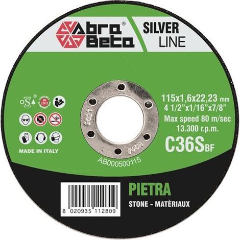 DISCO ABRASIVO mm.115x1,6x22 PIETRA