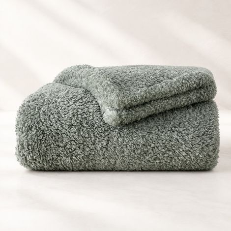 Enowelir Tapis pour Animaux de Compagnie en Velours Double Face Chaud et Épais Vert Taille S 60x90 cm pour Maison Hiver (1/4)