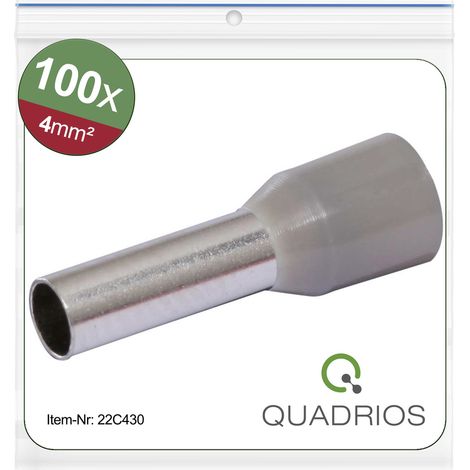 Quadrios 22C430 Aderendhülse 4 mm² Teilisoliert Grau 1 Set (1/4)