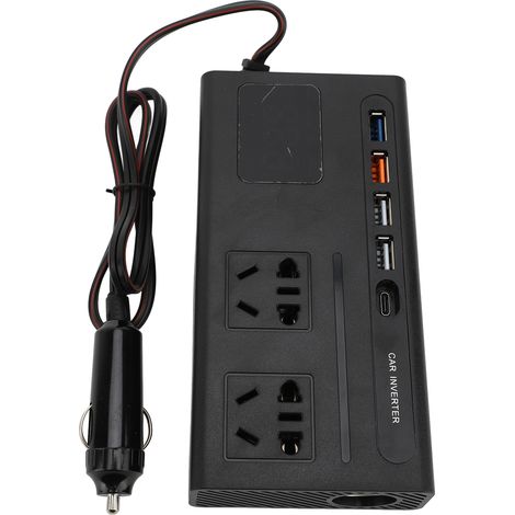 Onduleur de puissance 200W Type C, charge rapide, grand écran, affichage numérique pour plusieurs voitures, prise US 110V (1/5)