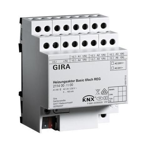 Gira Heizungsaktor Basic 6f KNX REG [211400], 2114 00 (1/5)