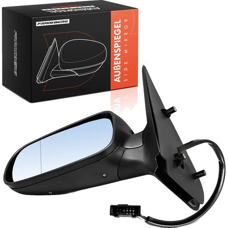 Espejo retrovisor exterior izquierdo, accionamiento eléctrico, 5 contactos de conexión, tipo asférico, compatible con SEAT y VAG, tamaño estándar. (1/5)