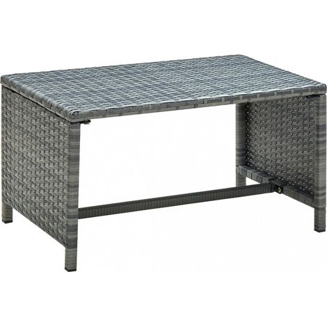 Prolenta Premium Couchtisch Anthrazit 70x40x38 cm Poly Rattan (1/5)