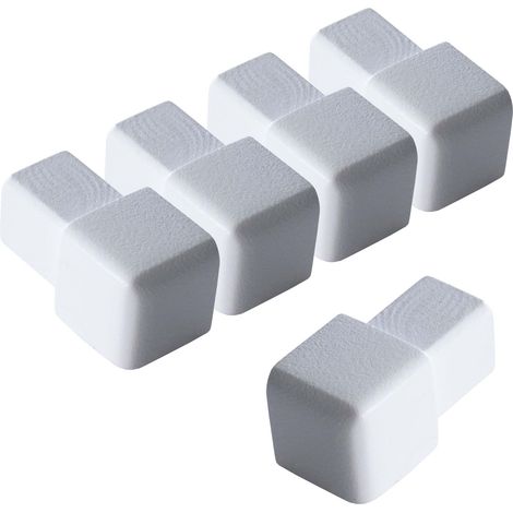 Dalsys Endstück für Fliesenschiene Quadratprofil Aluminium (eloxiert), Fliesenprofil - Weiß 10mm, 5 Stück