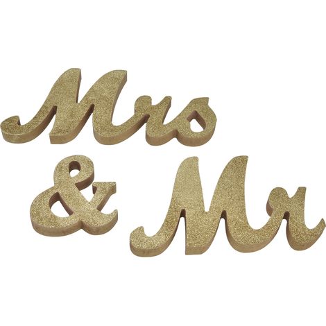 Mr. & Mrs. Schild, Tischdekoration für Hochzeiten, englische Buchstaben, Ornamente, Requisiten für Fest- und Jubiläumsfeiern, Gold (1/5)