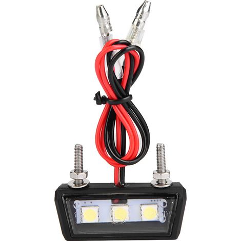 Feux de plaque d'immatriculation LED blancs 12V, universels pour moto, étanches (1/5)