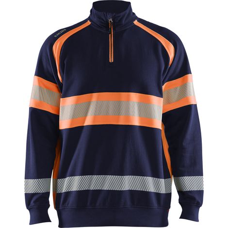 Sudadera de trabajo de alta visibilidad 3553 - Azul marino/naranja M