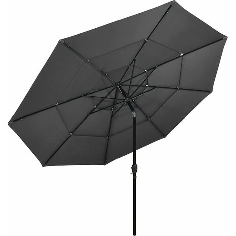 Ombrellone Parasole a 3 Livelli con Palo in Alluminio Antracite 3,5 m (1/5)
