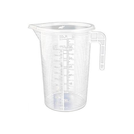 Verser de l'eau d'une bouteille - Verre doseur - Carafe à jus - Bouilloire - Bouilloire d'un litre - Verre doseur avec couvercle - Verre doseur blanc d'un litre (1/5)