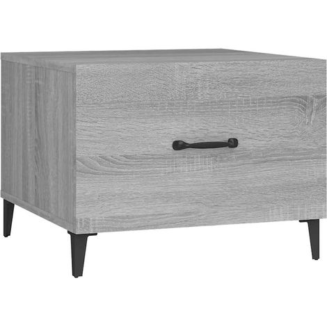 Maison Exclusive - Couchtisch mit Metallbeinen Grau Sonoma 50x50x (1/5)